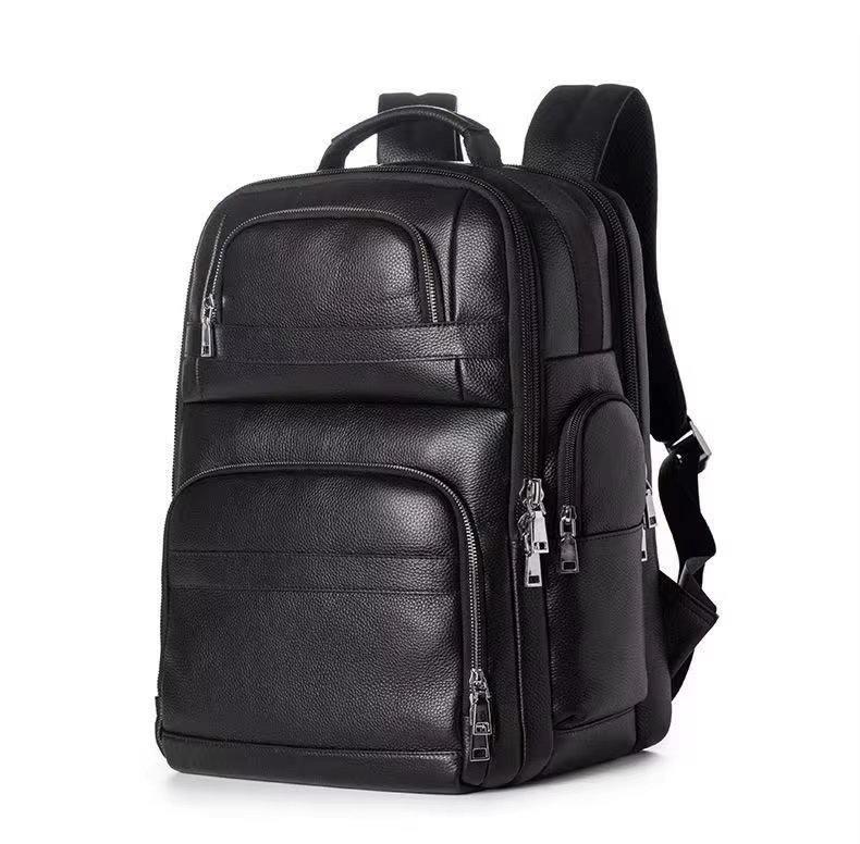 Large Capacity Vintage Business Travel Leather Laptop Backpack product detail