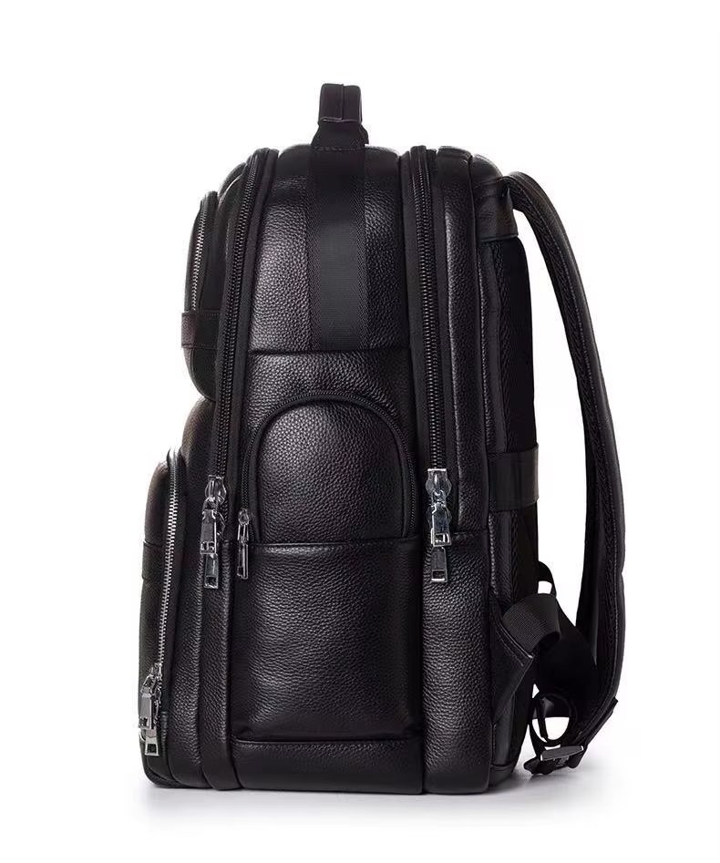 Large Capacity Vintage Business Travel Leather Laptop Backpack product detail