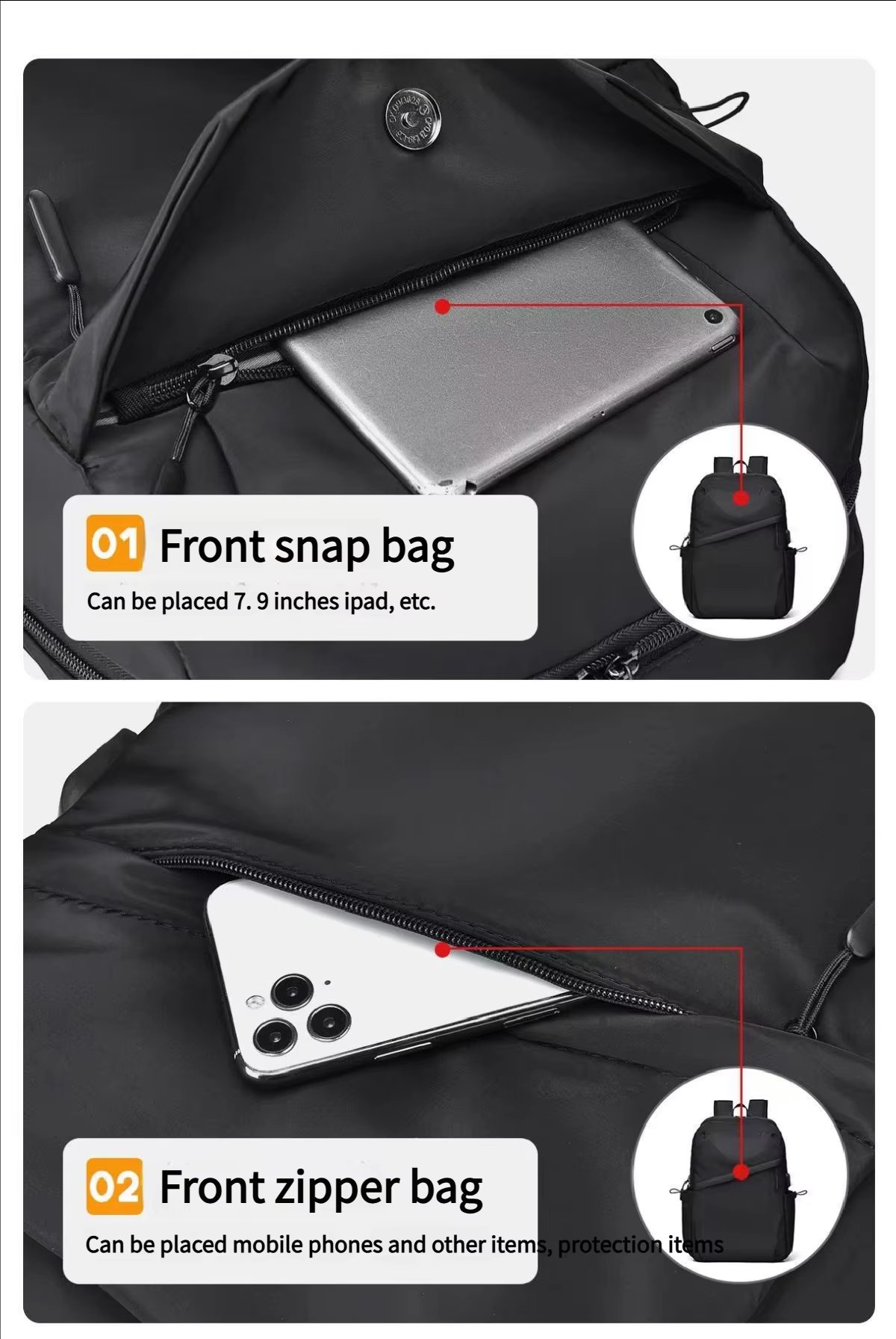 Anti-Theft Water-Resistant Large Capacity USB Business Oxford Laptop Backpack product detail