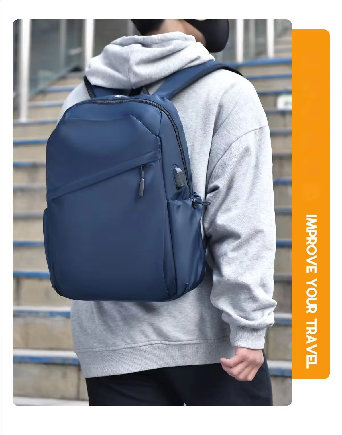Anti-Theft Water-Resistant Large Capacity USB Business Oxford Laptop Backpack product detail