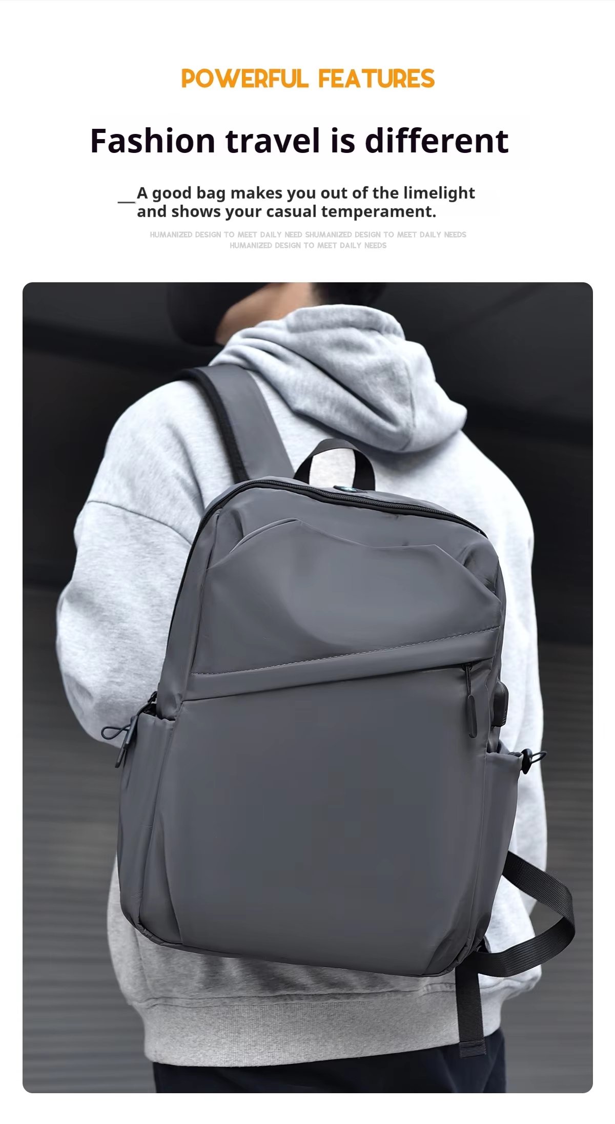 Anti-Theft Water-Resistant Large Capacity USB Business Oxford Laptop Backpack product detail