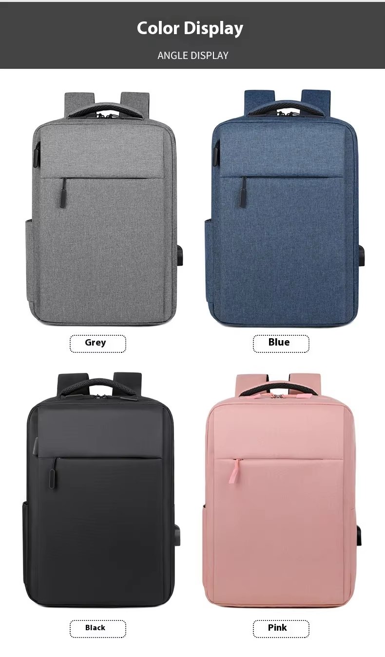 Large Capacity USB Business Travel School Oxford Laptop Backpack product detail