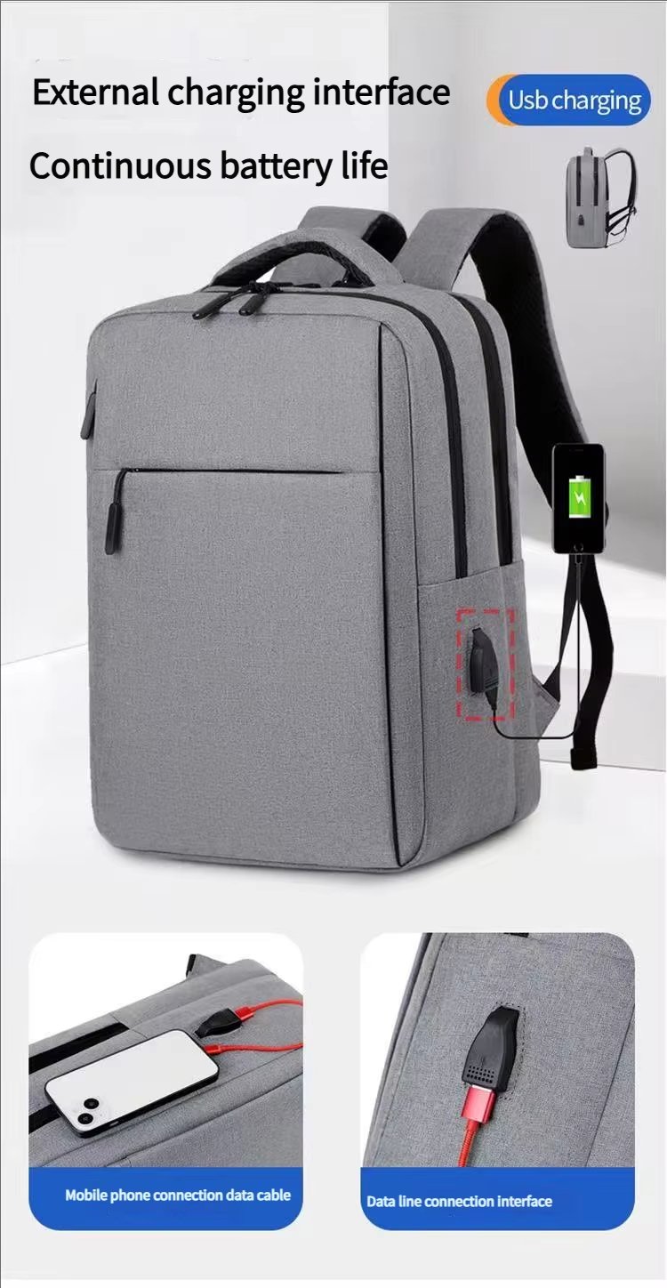 Large Capacity USB Business Travel School Oxford Laptop Backpack product detail