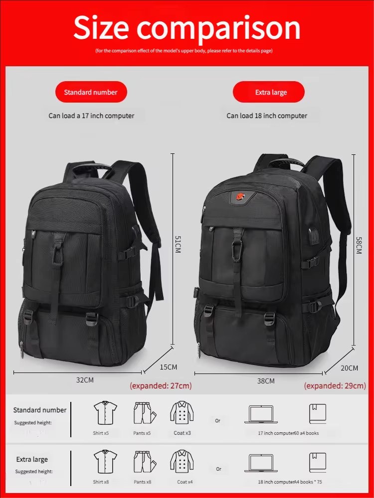 Water-Resistant Large Capacity Expandable Outdoor Business Oxford Backpack product detail