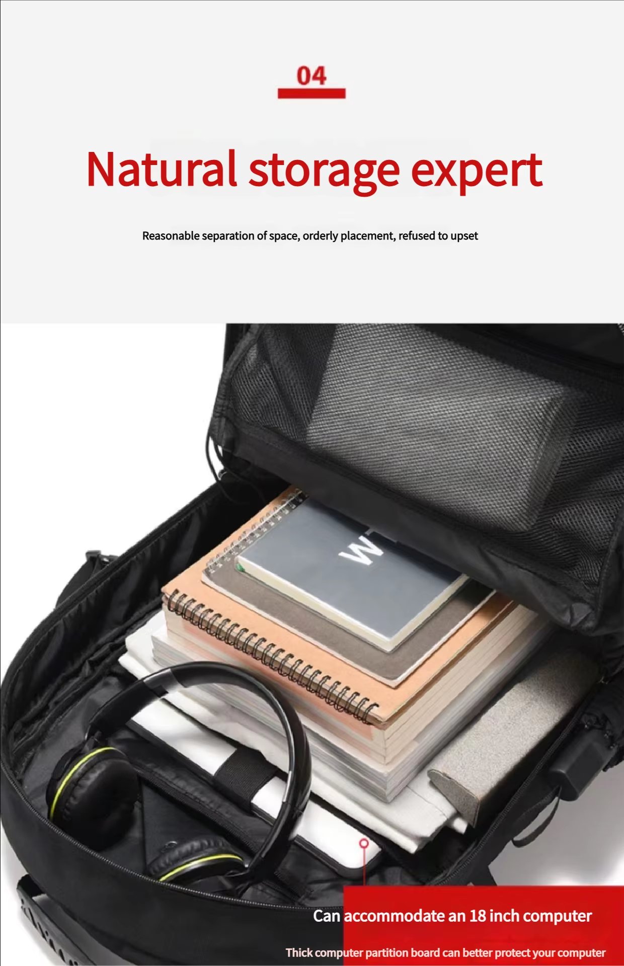 Water-Resistant Large Capacity Expandable Outdoor Business Oxford Backpack product detail