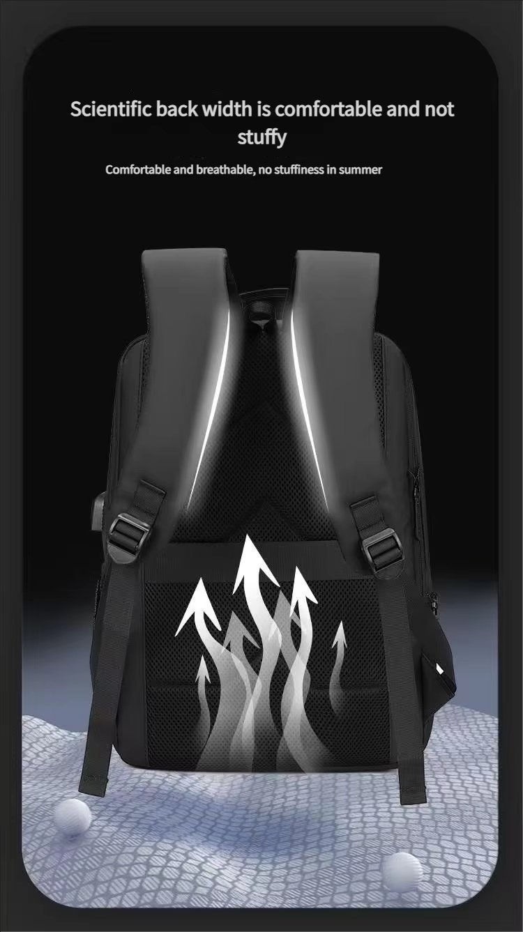 Expandable USB Business Travel Nylon Laptop Backpack product detail