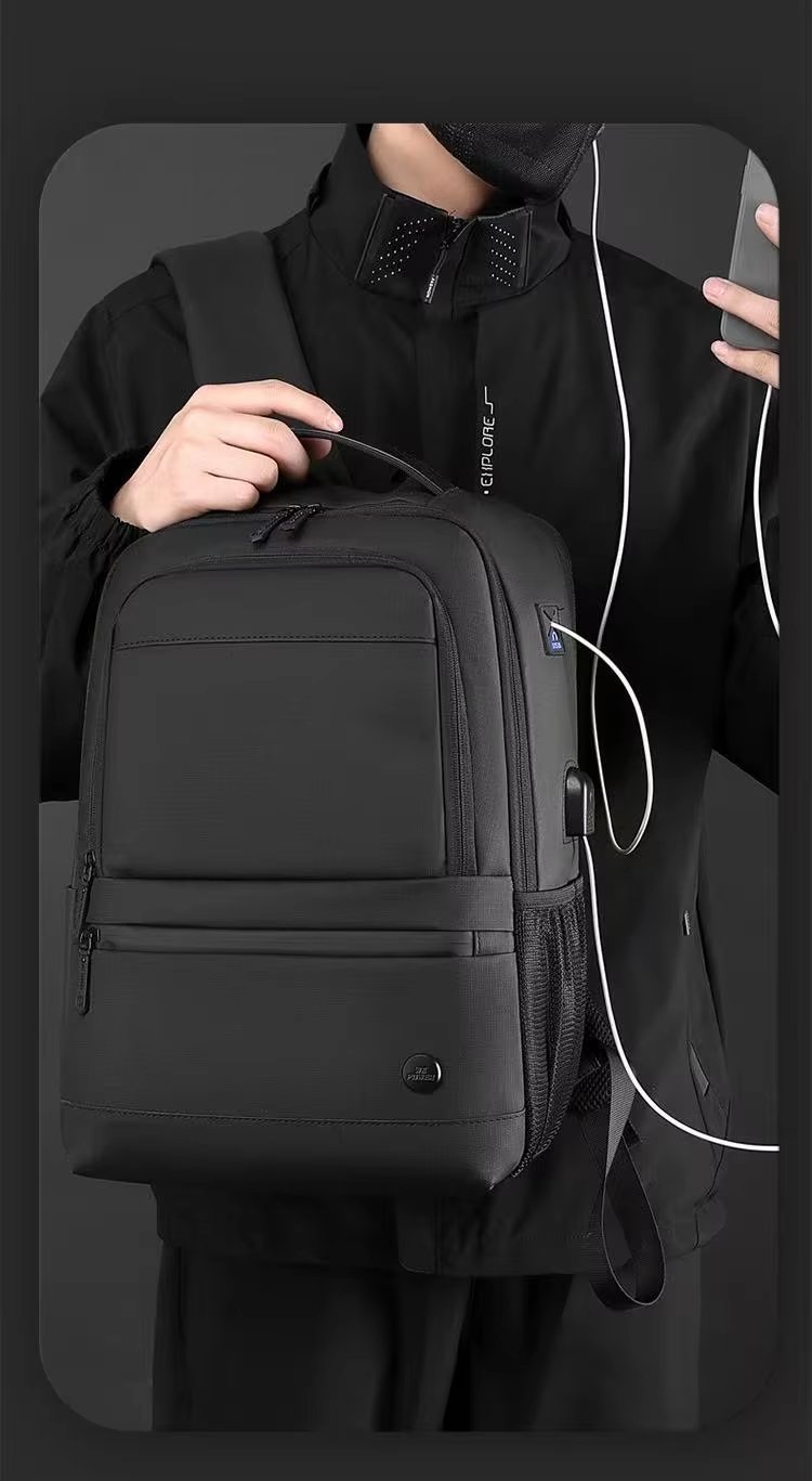 Expandable USB Business Travel Nylon Laptop Backpack product detail