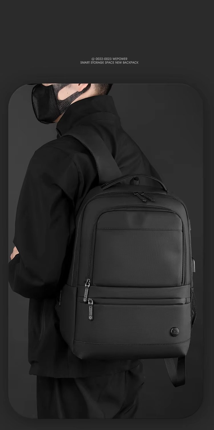 Expandable USB Business Travel Nylon Laptop Backpack product detail