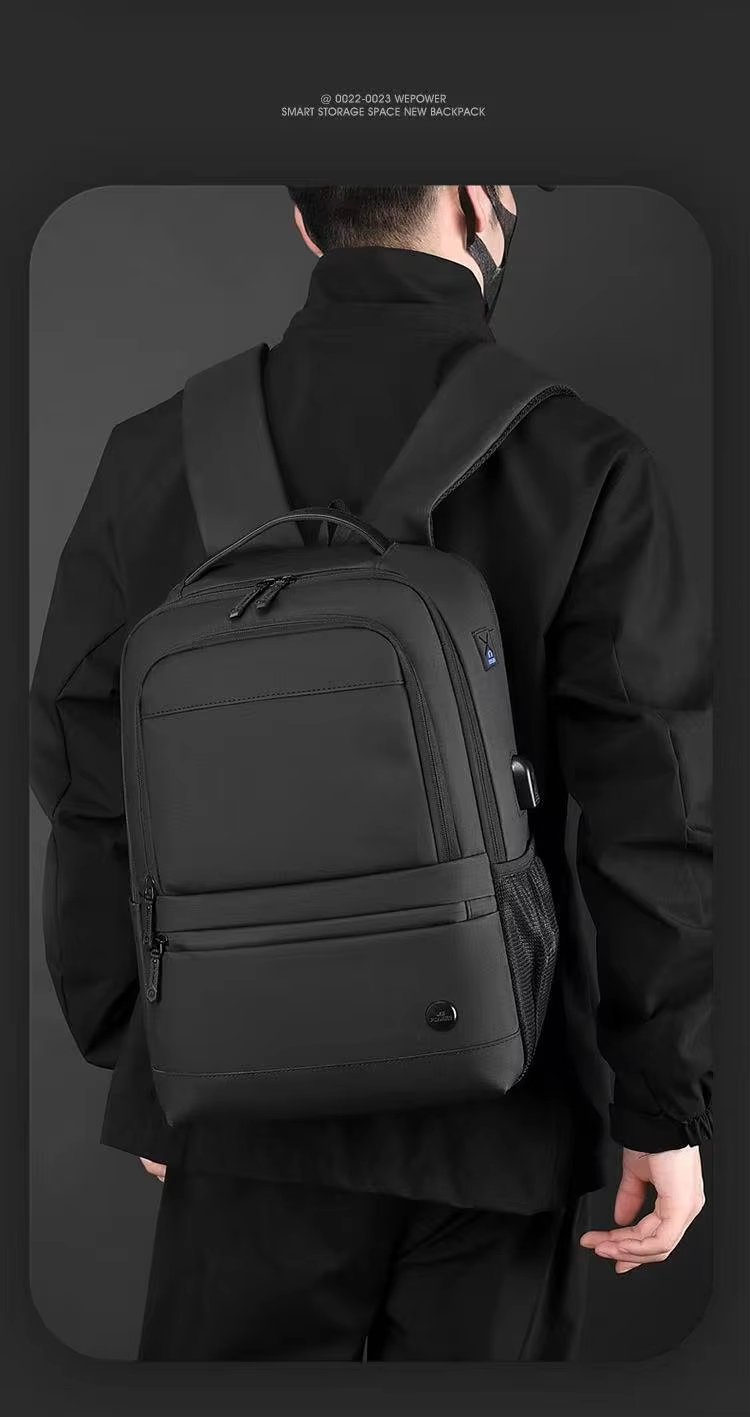 Expandable USB Business Travel Nylon Laptop Backpack product detail