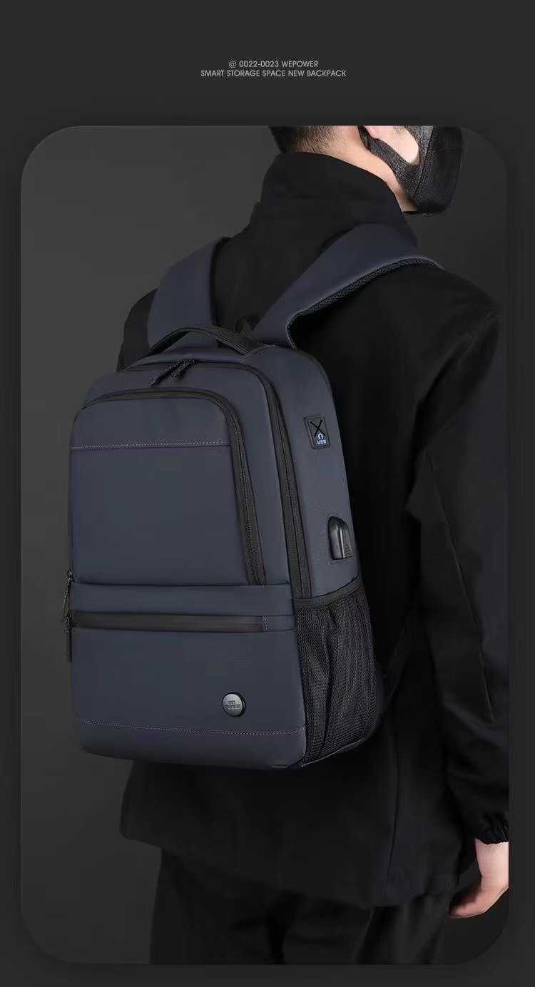 Expandable USB Business Travel Nylon Laptop Backpack product detail