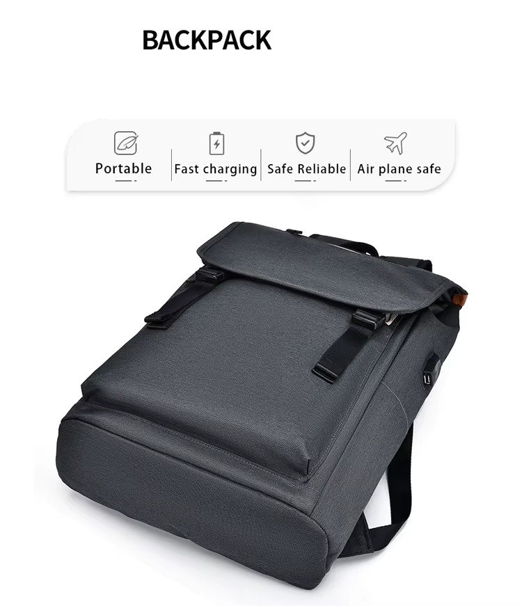 Style Casual Business Flap Laptop Backpack Large Capacity College Student School Travel Computer Backpacks with USB detail image