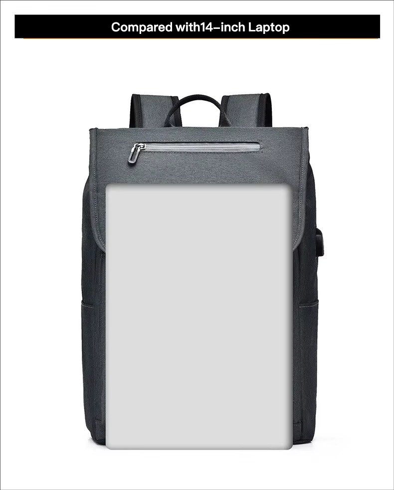 Style Casual Business Flap Laptop Backpack Large Capacity College Student School Travel Computer Backpacks with USB detail image