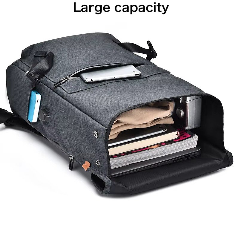 Style Casual Business Flap Laptop Backpack Large Capacity College Student School Travel Computer Backpacks with USB detail image