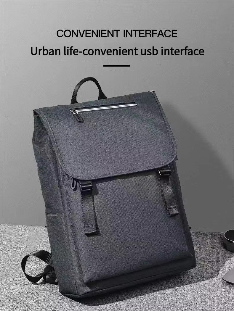 Style Casual Business Flap Laptop Backpack Large Capacity College Student School Travel Computer Backpacks with USB detail image
