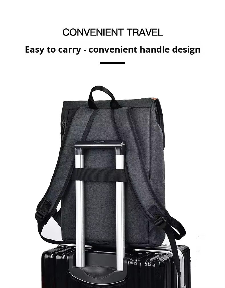 Style Casual Business Flap Laptop Backpack Large Capacity College Student School Travel Computer Backpacks with USB detail image