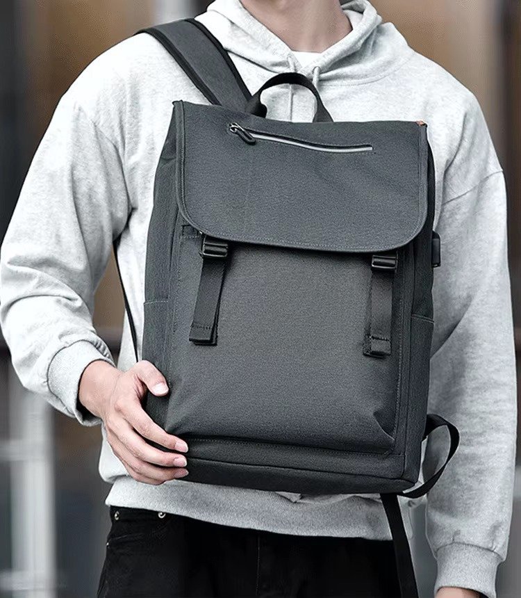 Style Casual Business Flap Laptop Backpack Large Capacity College Student School Travel Computer Backpacks with USB detail image