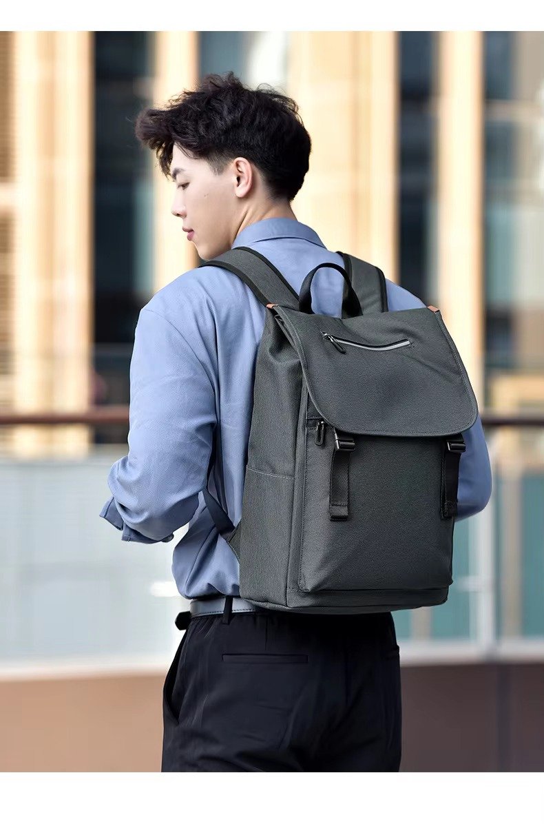 Style Casual Business Flap Laptop Backpack Large Capacity College Student School Travel Computer Backpacks with USB detail image