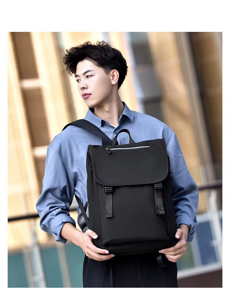 Style Casual Business Flap Laptop Backpack Large Capacity College Student School Travel Computer Backpacks with USB detail image