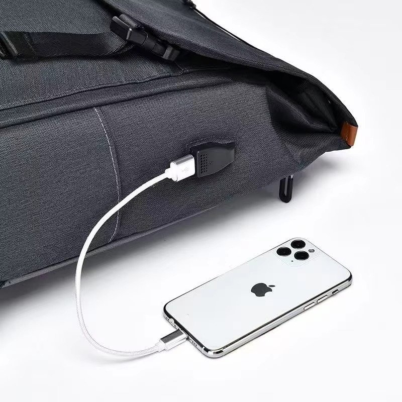 Style Casual Business Flap Laptop Backpack Large Capacity College Student School Travel Computer Backpacks with USB detail image
