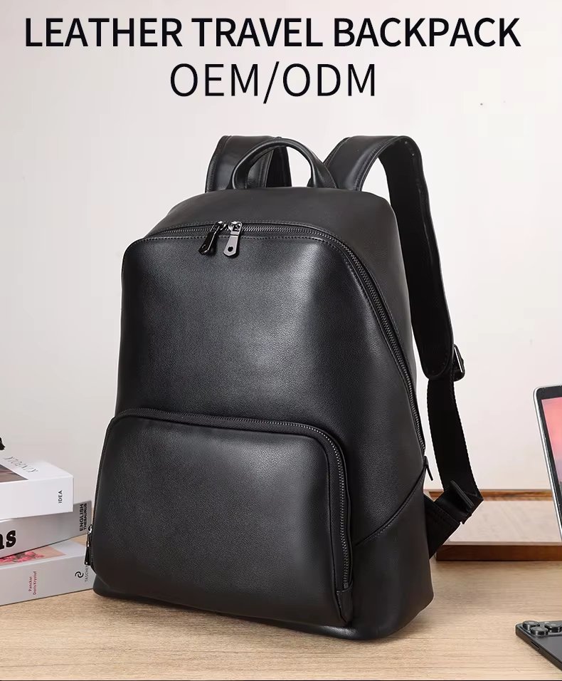Vintage Business Travel Leather Laptop Backpack product detail