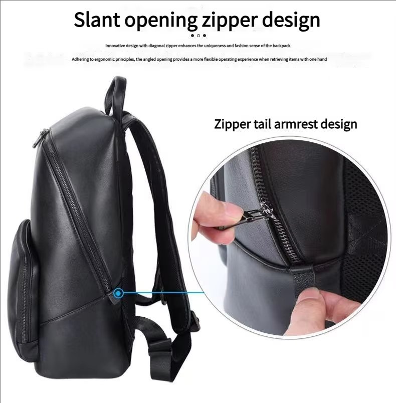 Vintage Business Travel Leather Laptop Backpack product detail