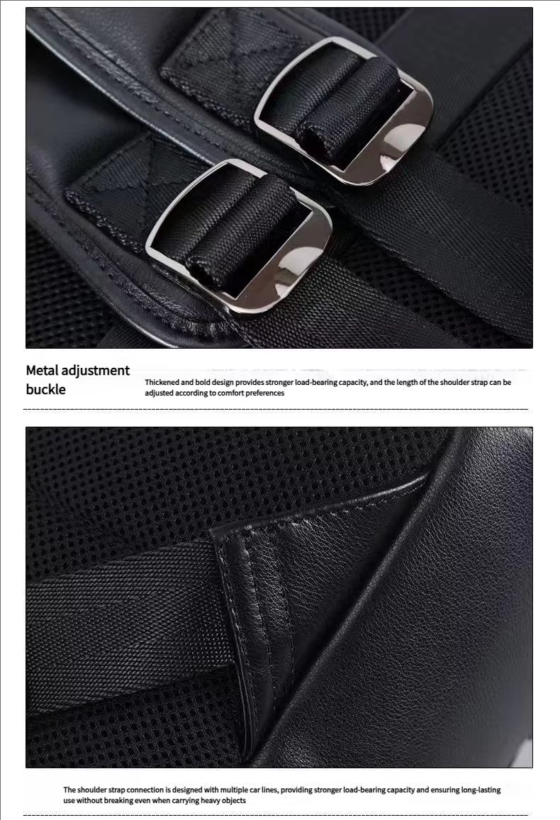 Vintage Business Travel Leather Laptop Backpack product detail