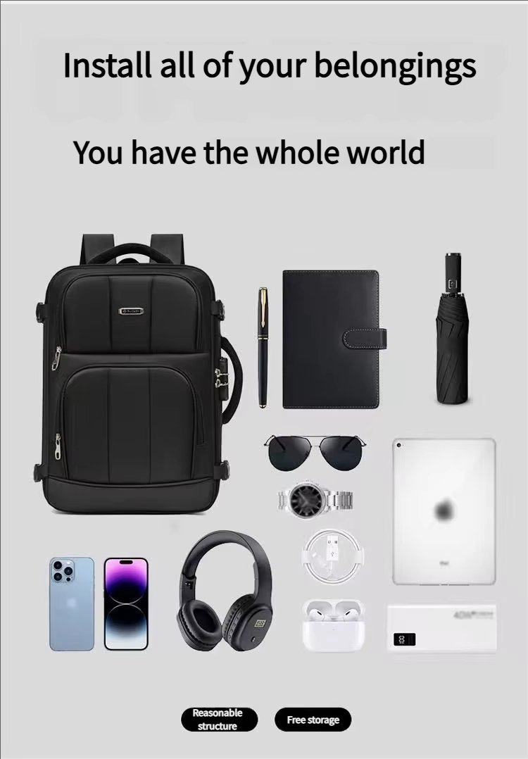 Anti-Theft Water-Resistant Large Capacity Business Travel Nylon Laptop Backpack product detail