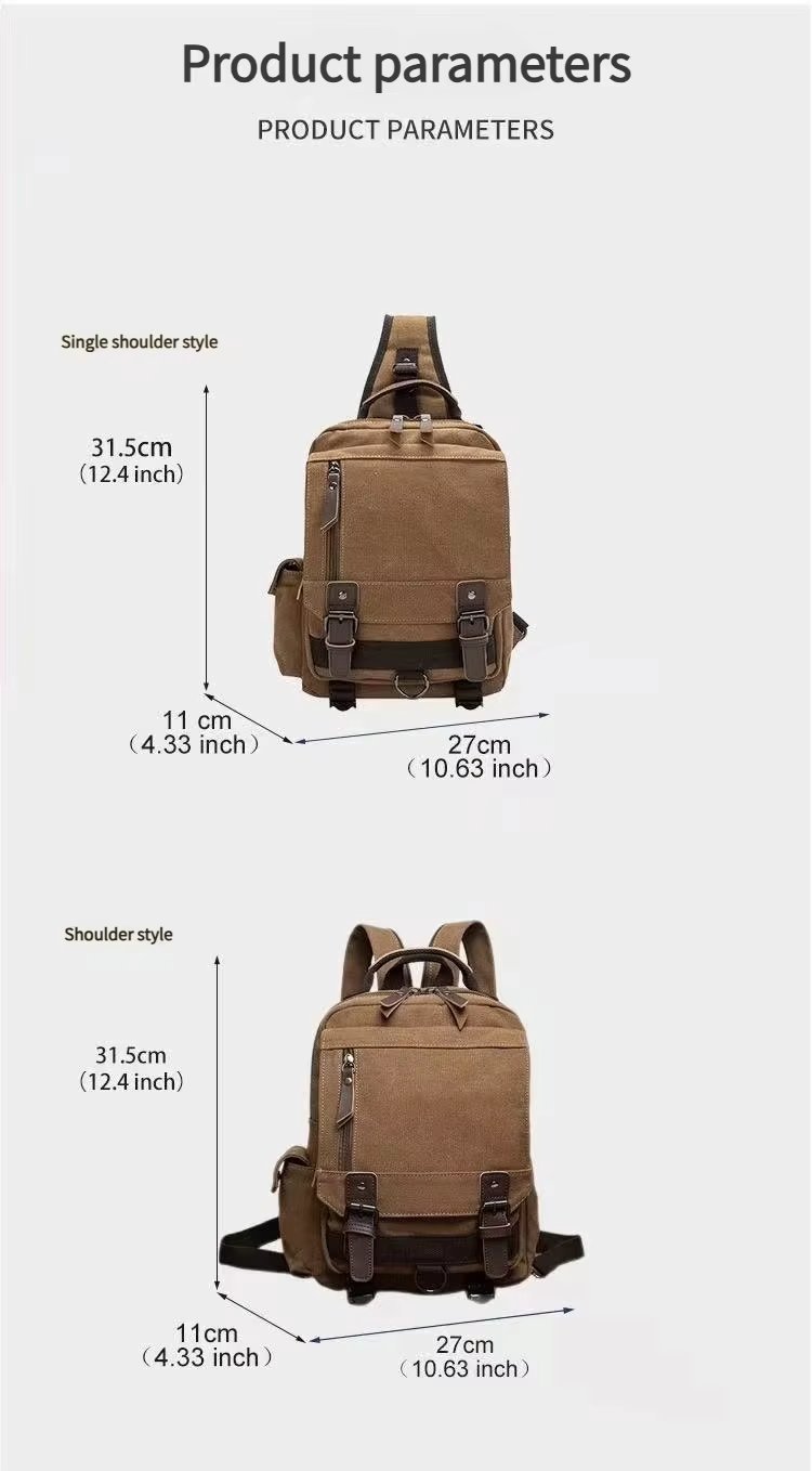 Anti-Theft Vintage Modern Outdoor Canvas Sling Backpack product detail