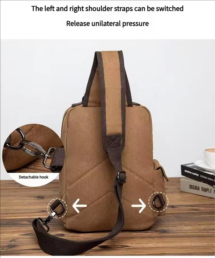 Anti-Theft Vintage Modern Outdoor Canvas Sling Backpack product detail
