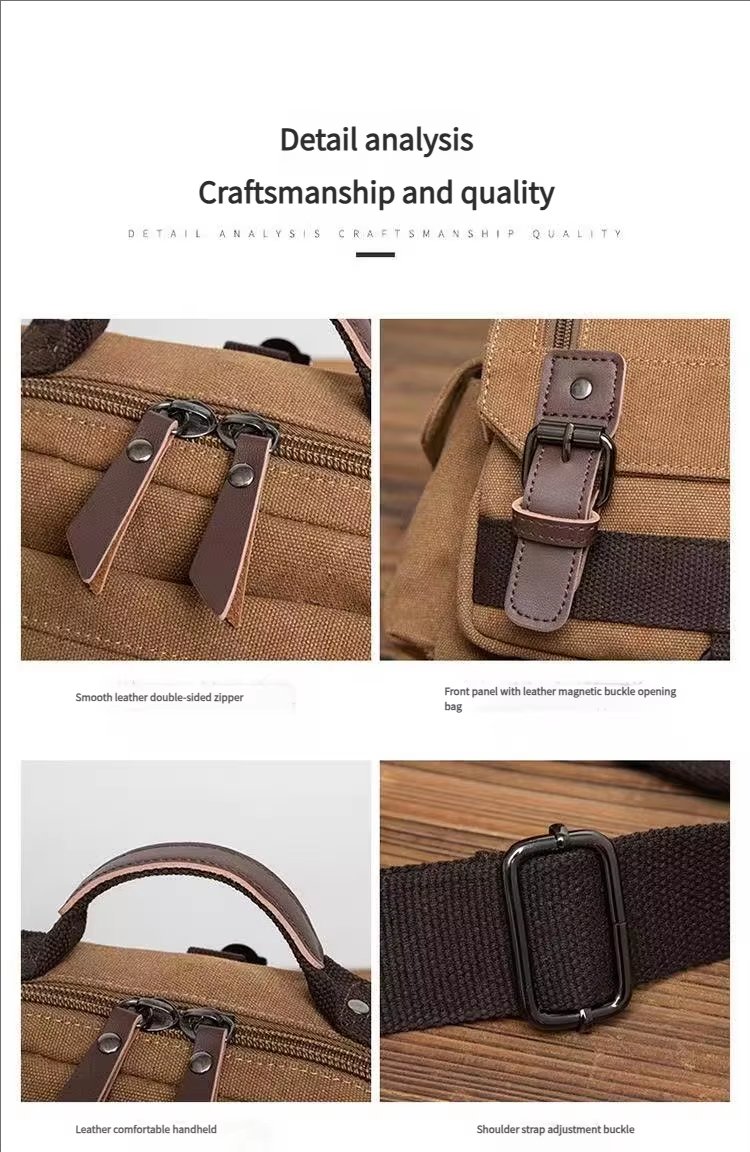 Anti-Theft Vintage Modern Outdoor Canvas Sling Backpack product detail