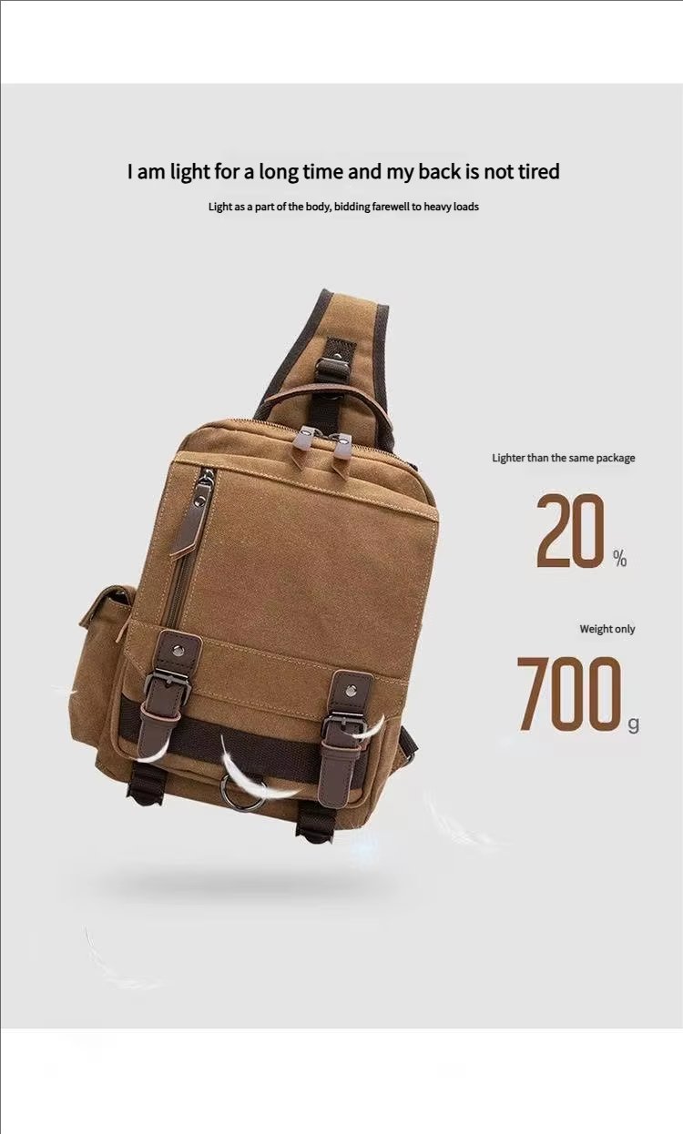 Anti-Theft Vintage Modern Outdoor Canvas Sling Backpack product detail