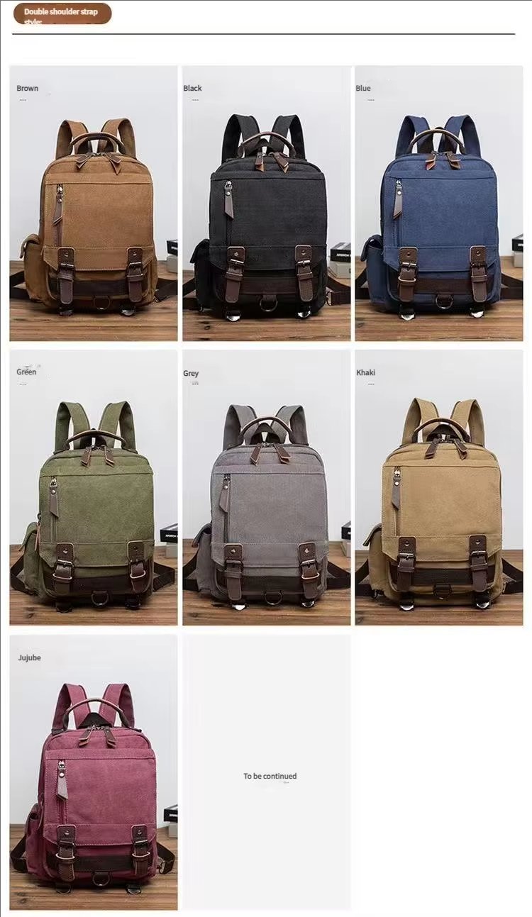 Anti-Theft Vintage Modern Outdoor Canvas Sling Backpack product detail