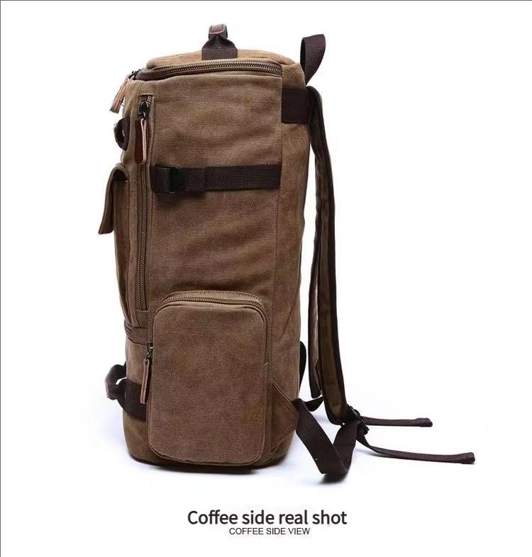 Large Capacity Vintage Outdoor Travel School Canvas Laptop Backpack product detail