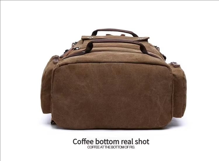 Large Capacity Vintage Outdoor Travel School Canvas Laptop Backpack product detail