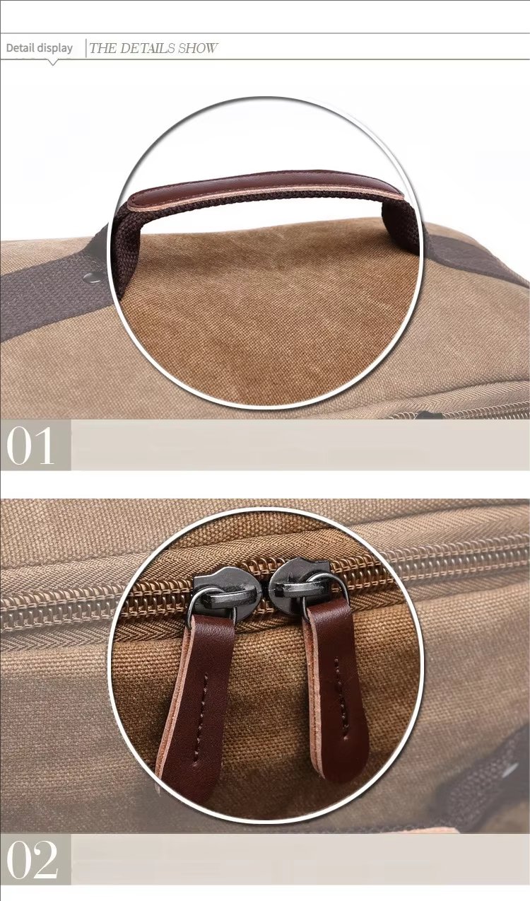 Large Capacity Vintage Outdoor Travel School Canvas Laptop Backpack product detail