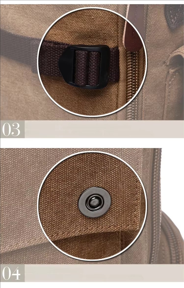 Large Capacity Vintage Outdoor Travel School Canvas Laptop Backpack product detail