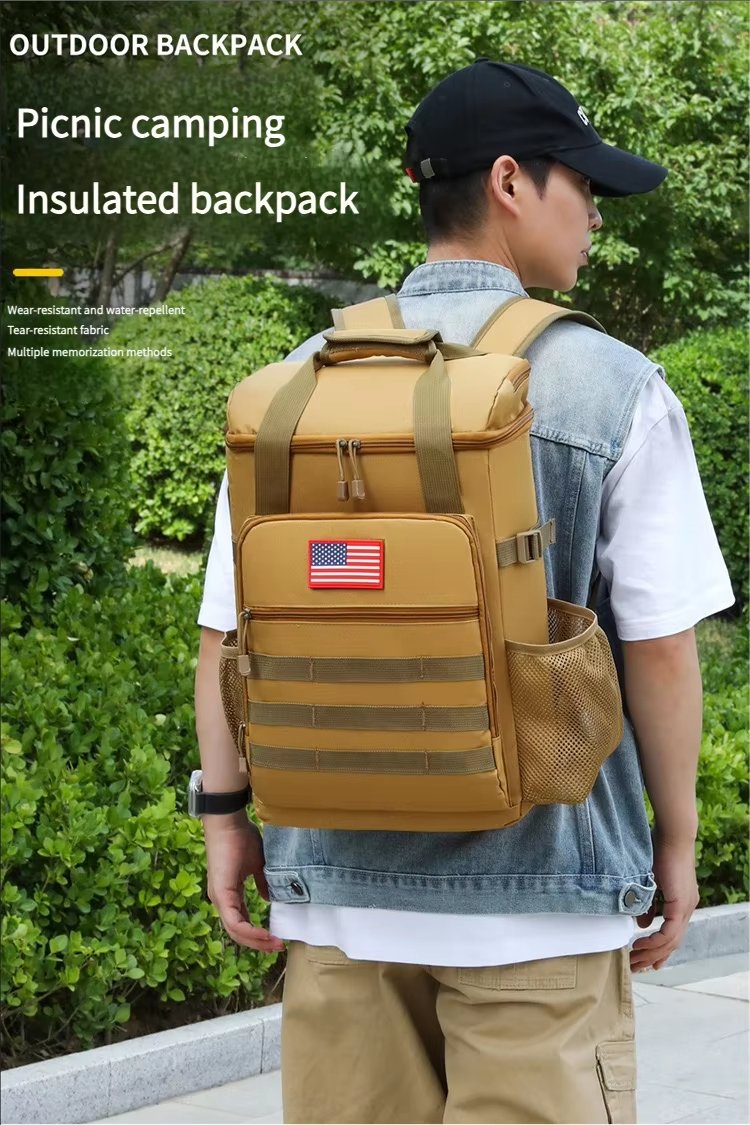 Custom Large Capacity Reusable Insulation Lunch Cooler Backpack Portable Insulated Beer Cans Bag for Picnic Camping Beach - product detail