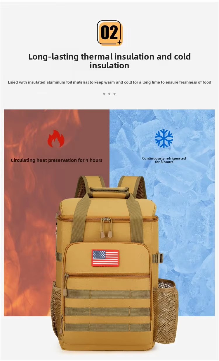 Custom Large Capacity Reusable Insulation Lunch Cooler Backpack Portable Insulated Beer Cans Bag for Picnic Camping Beach - product detail