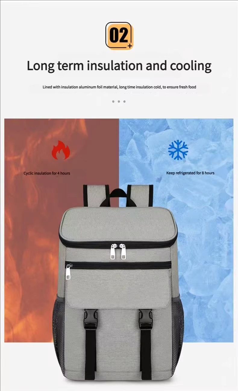 Classic British Style Insulated Thermal Cooler Bag Aluminum Foil Insulation for Lunch with Box - product detail