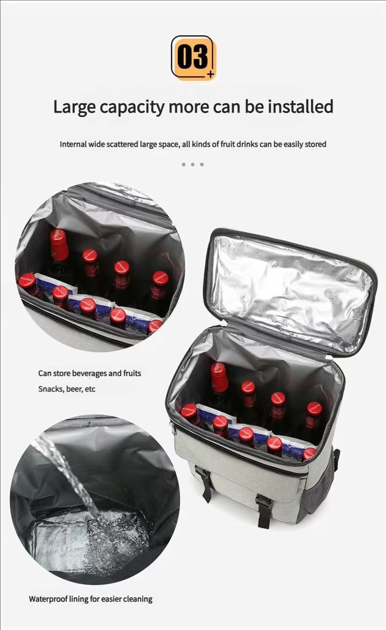 Classic British Style Insulated Thermal Cooler Bag Aluminum Foil Insulation for Lunch with Box - product detail