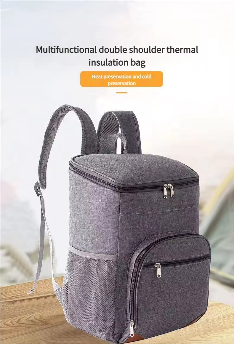 Custom Large Capacity Double-Layer Foil Insulation Shoulder Crossbody Cooler Bag Waterproof Outdoor Camping Picnic Lunch Bag - product detail