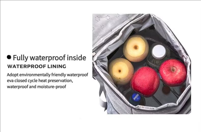 Custom Large Capacity Double-Layer Foil Insulation Shoulder Crossbody Cooler Bag Waterproof Outdoor Camping Picnic Lunch Bag - product detail