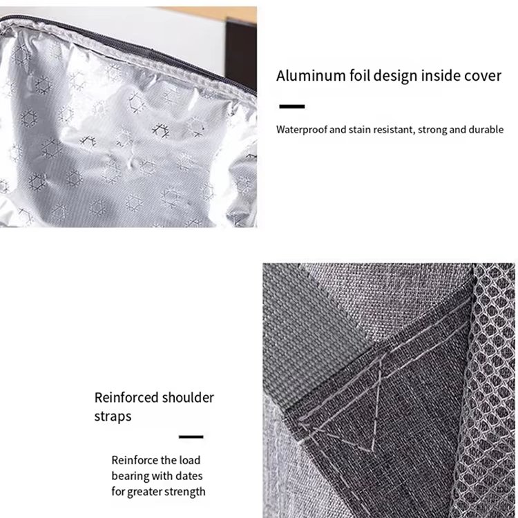 Custom Large Capacity Double-Layer Foil Insulation Shoulder Crossbody Cooler Bag Waterproof Outdoor Camping Picnic Lunch Bag - product detail