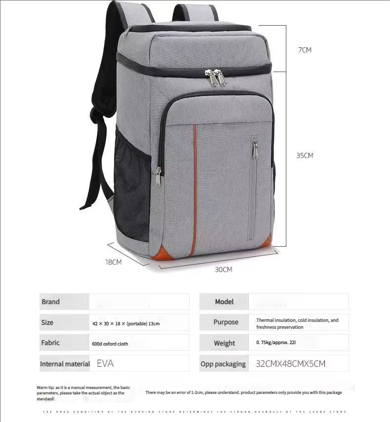 Custom Double Layer Insulated Thermal Tote Cooler Box Large Capacity Lunch Bag Shoulder Strap for Office Travel - product detail