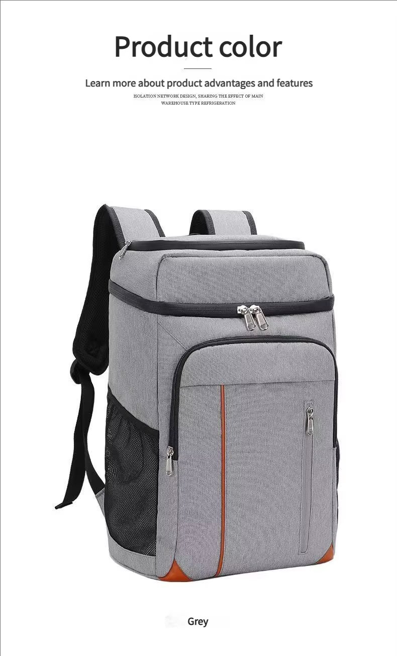 Custom Double Layer Insulated Thermal Tote Cooler Box Large Capacity Lunch Bag Shoulder Strap for Office Travel - product detail