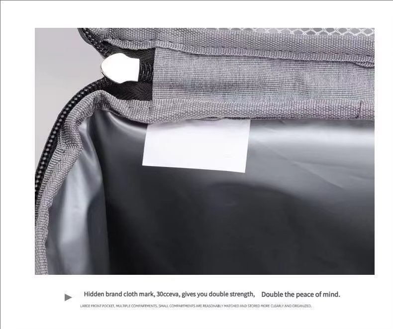 Custom Double Layer Insulated Thermal Tote Cooler Box Large Capacity Lunch Bag Shoulder Strap for Office Travel - product detail