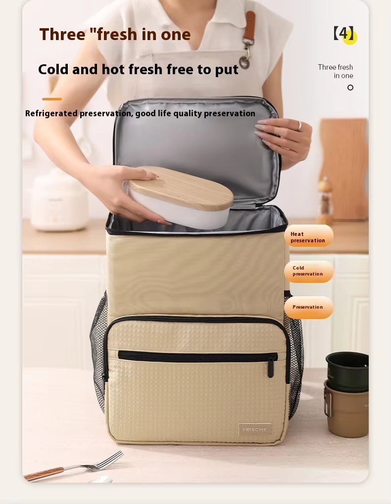 Multifunctional Oxford Material Family Lunch Bag Portable Cooler Tote Bento for Kids Box Set with - product detail