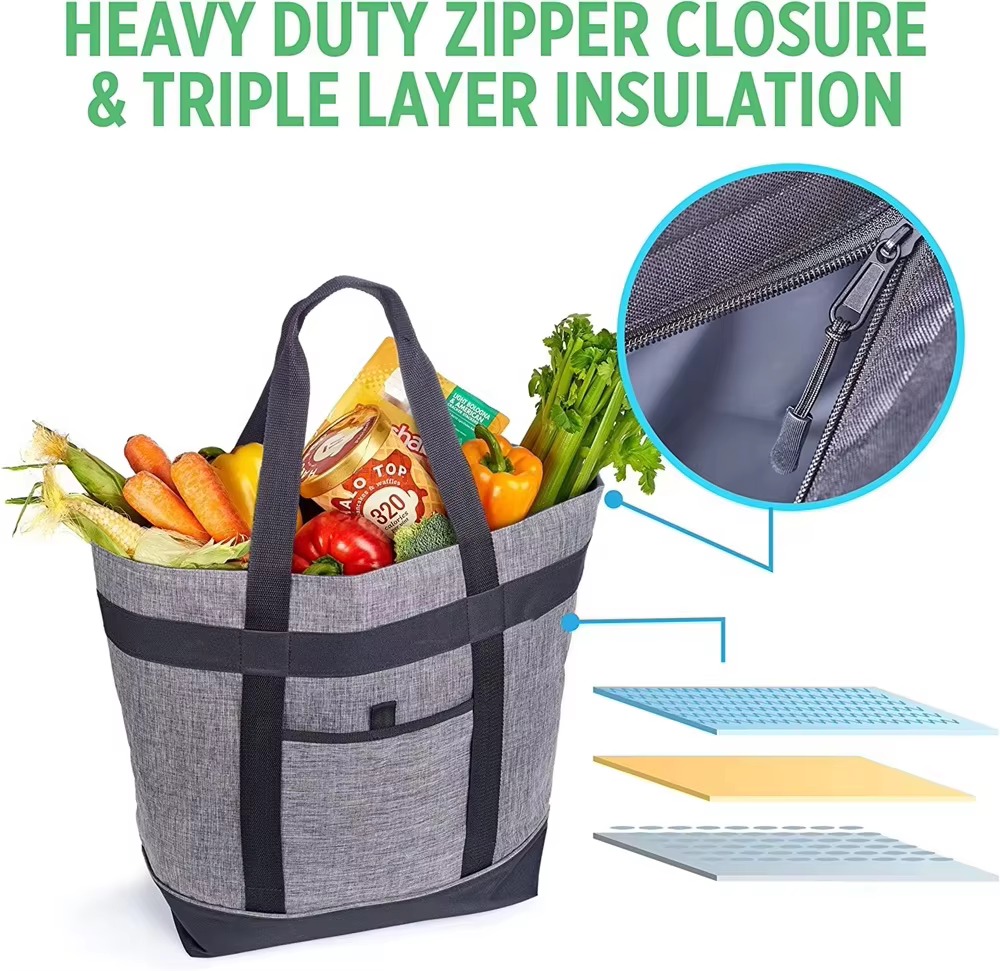 heavy duty zipper closure and triple layer insulation panel cutaway