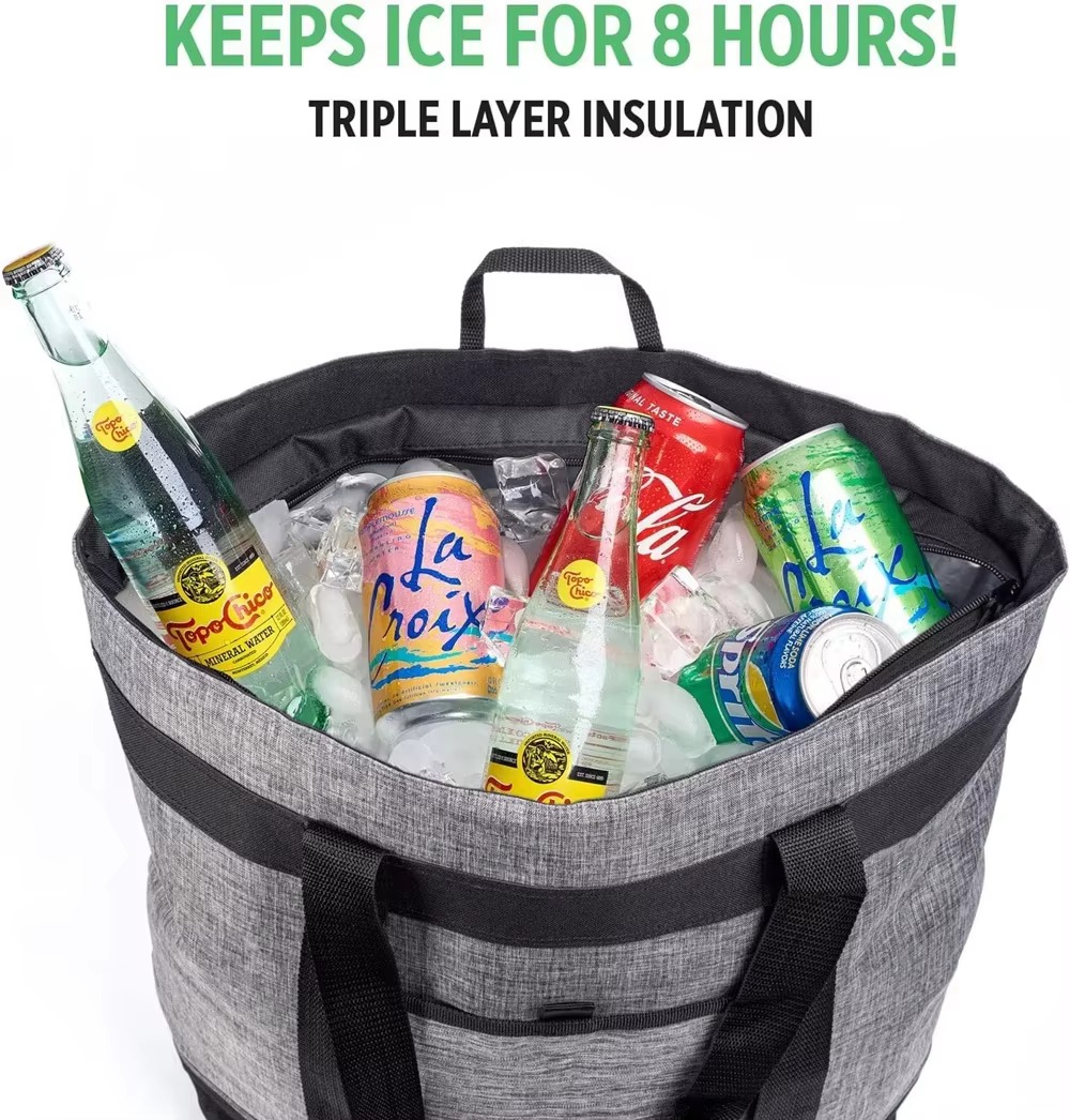 keeps ice for 8 hours filled with bottles and cans