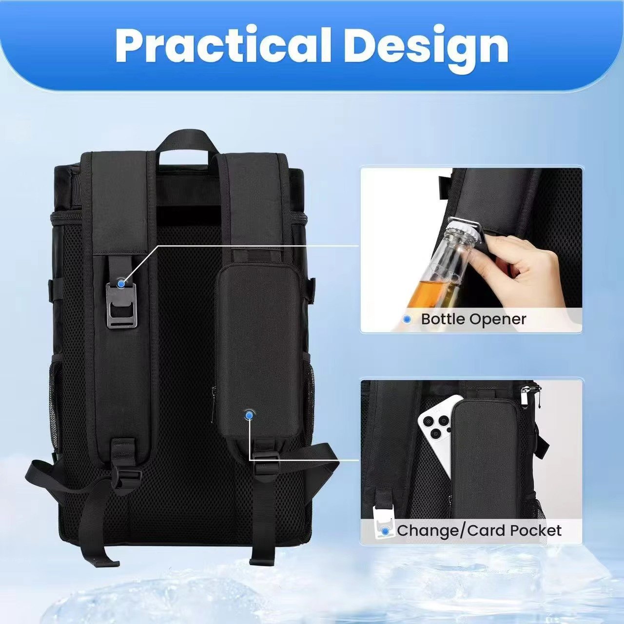 Customized Waterproof Insulated Cooler Backpack Thickened Leakproof Picnic Ice Bag Portable Outdoor Camping Thermal Storage Pack product detail